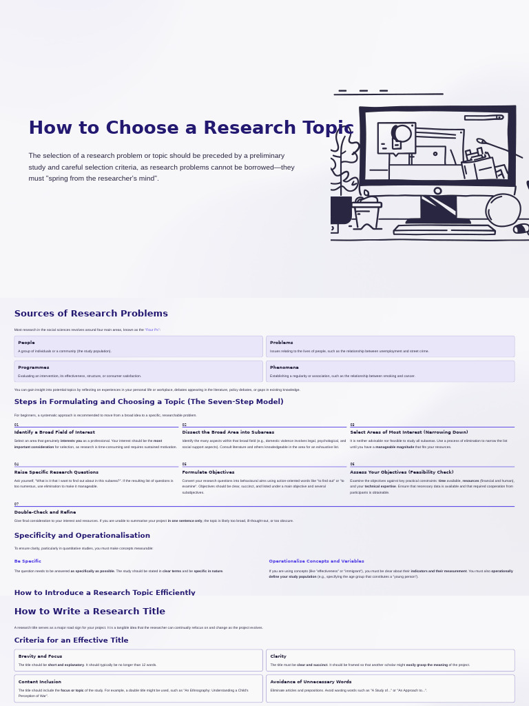 Selecting a Research Topic Guide | PDF | Science | Cognition