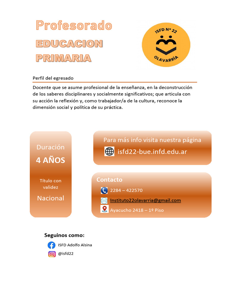 Profesorado en Educación Primaria 2024 | PDF | Plan de estudios | Maestros