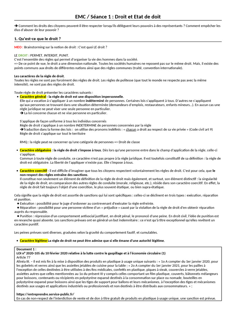 Droit et État de droit : principes fondamentaux | PDF | Loi | Justice