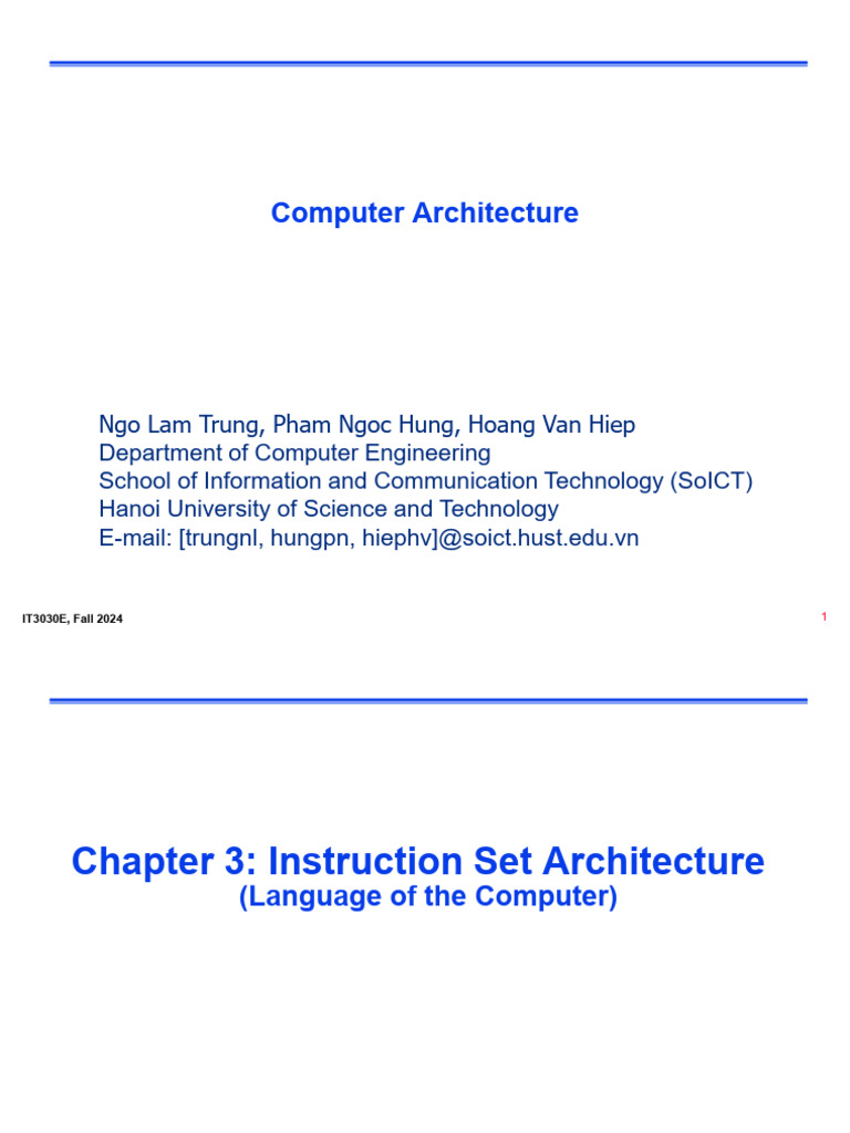 It3030e CA Chap3 Isa | PDF | Central Processing Unit | Digital Electronics