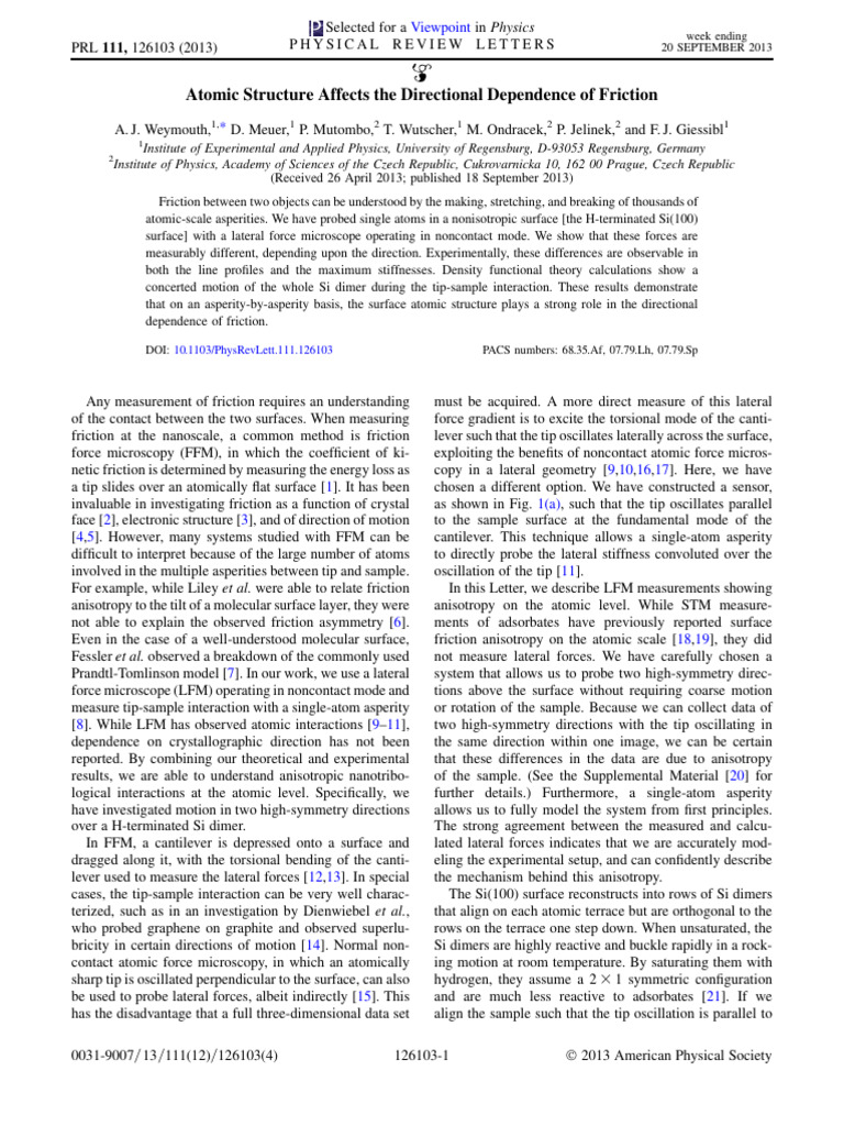 Atomic Structure Affects The Directional | PDF | Force | Friction
