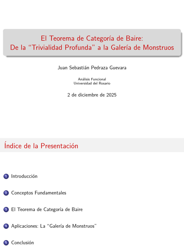 Teorema de Baire y Conjuntos Infinitos | PDF | Análisis funcional ...