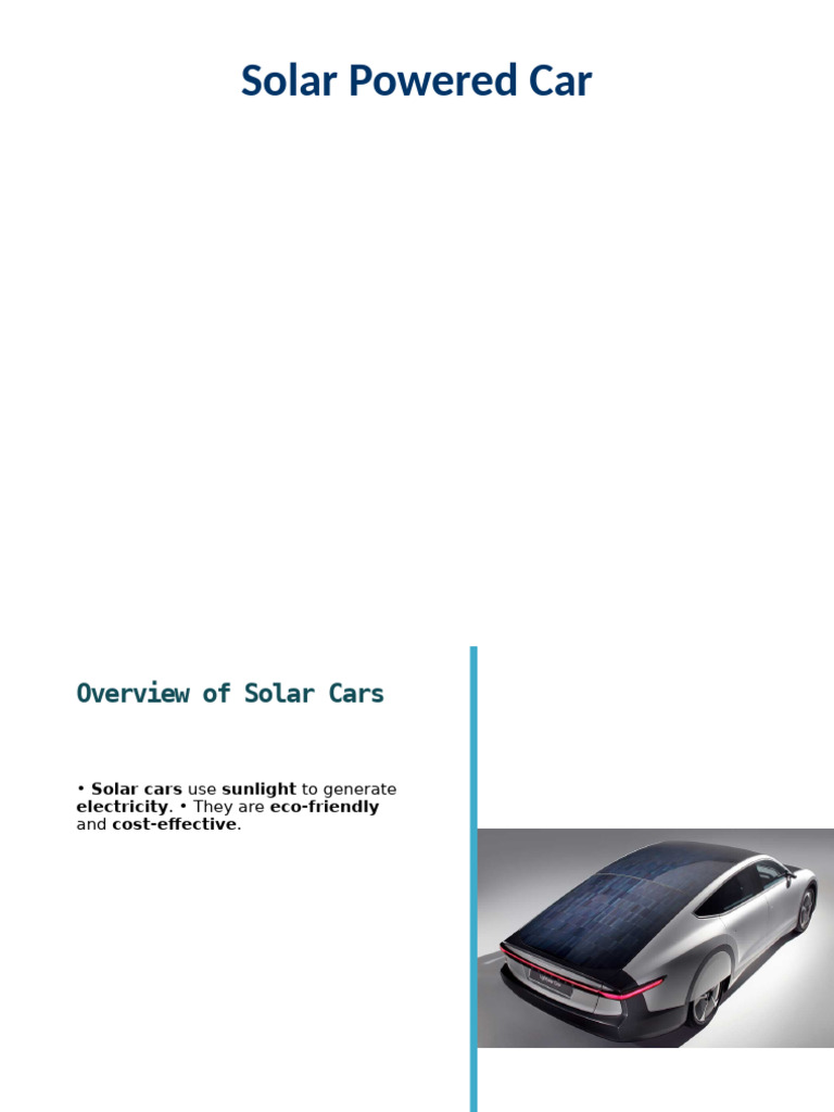 Formal Solar Powered Car Presentation | PDF