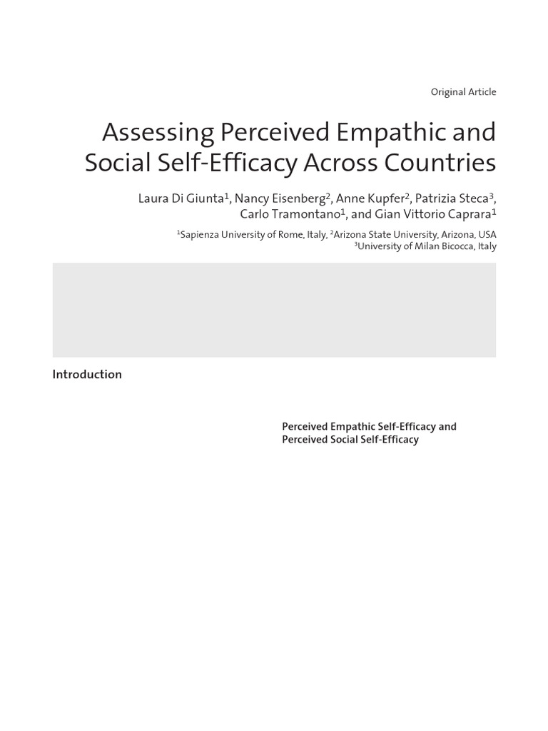 Empathic and Social Self-Efficacy Study | PDF | Self Efficacy | Empathy