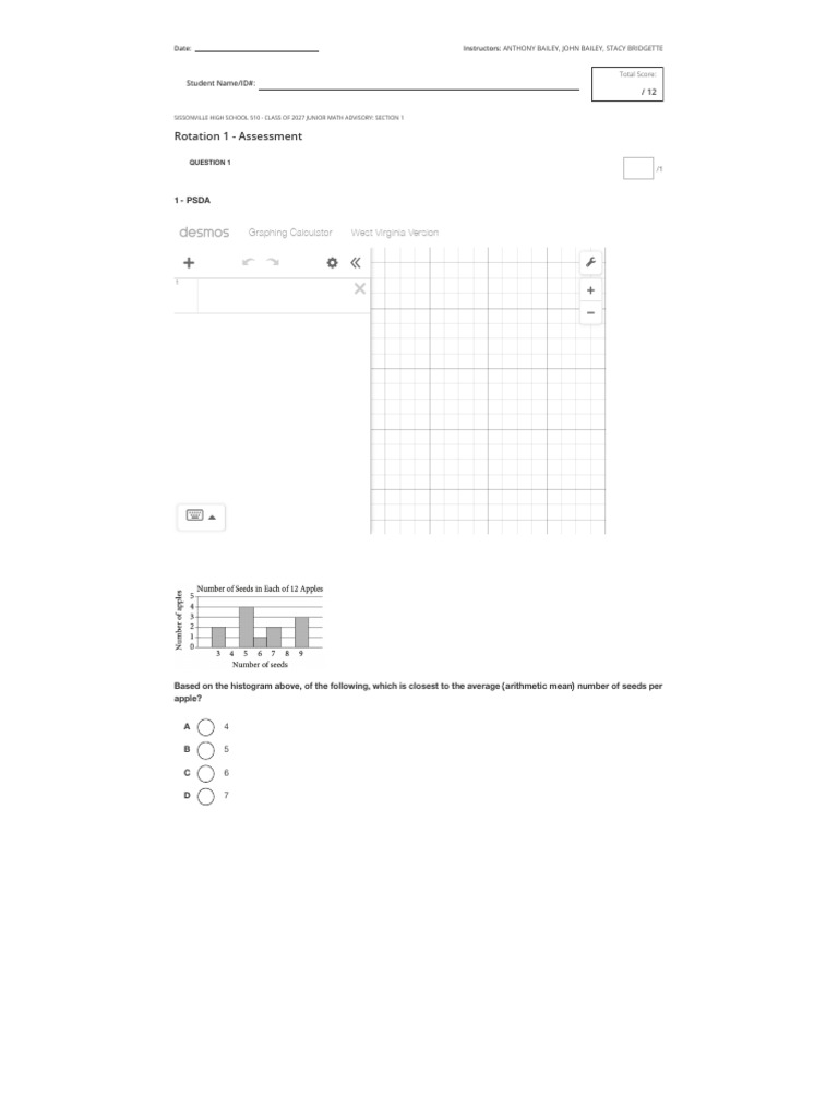 Sissonville High School Math Assessment | PDF | Equations | Mathematics