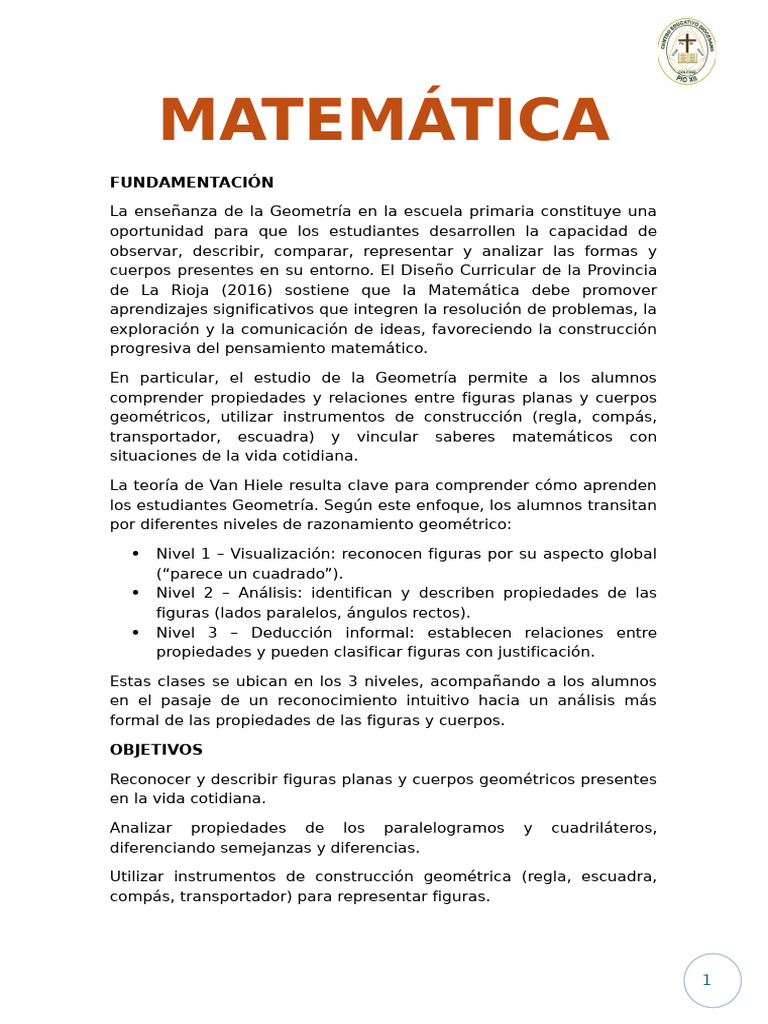 Enseñanza de Geometría en Primaria | PDF | Geometría | Rectángulo