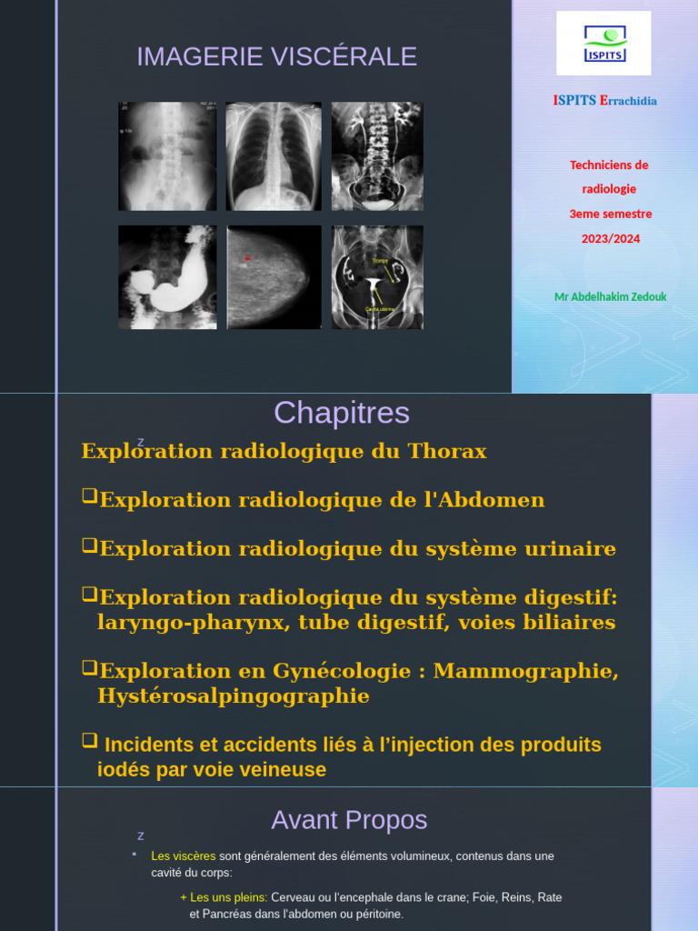 Exploration Radiologique des Viscères | PDF | Poumon | Abdomen