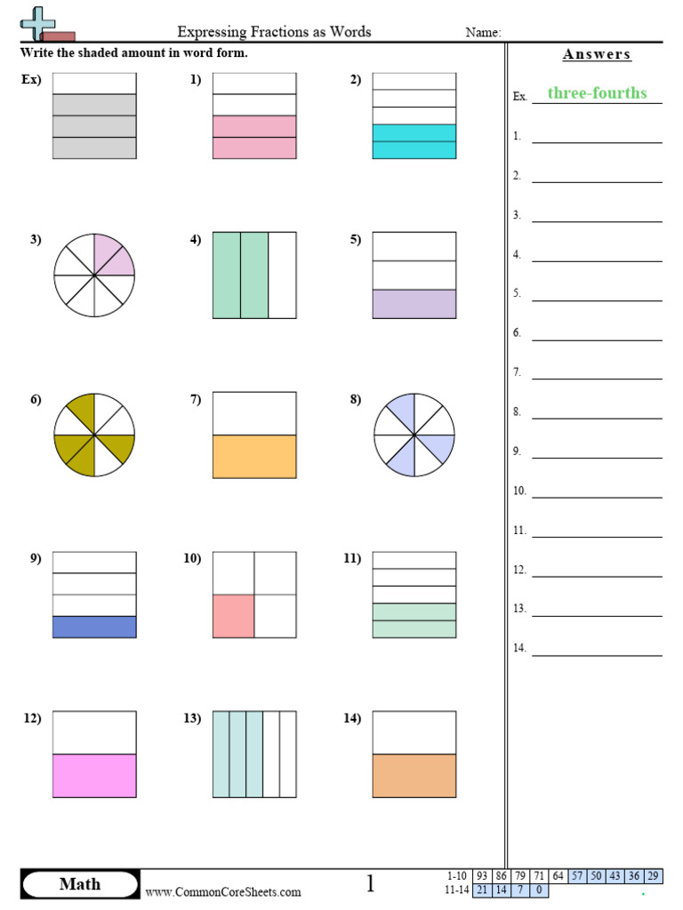 Expressing Fractions in Words Answer Key | PDF | Chess | Chess Theory