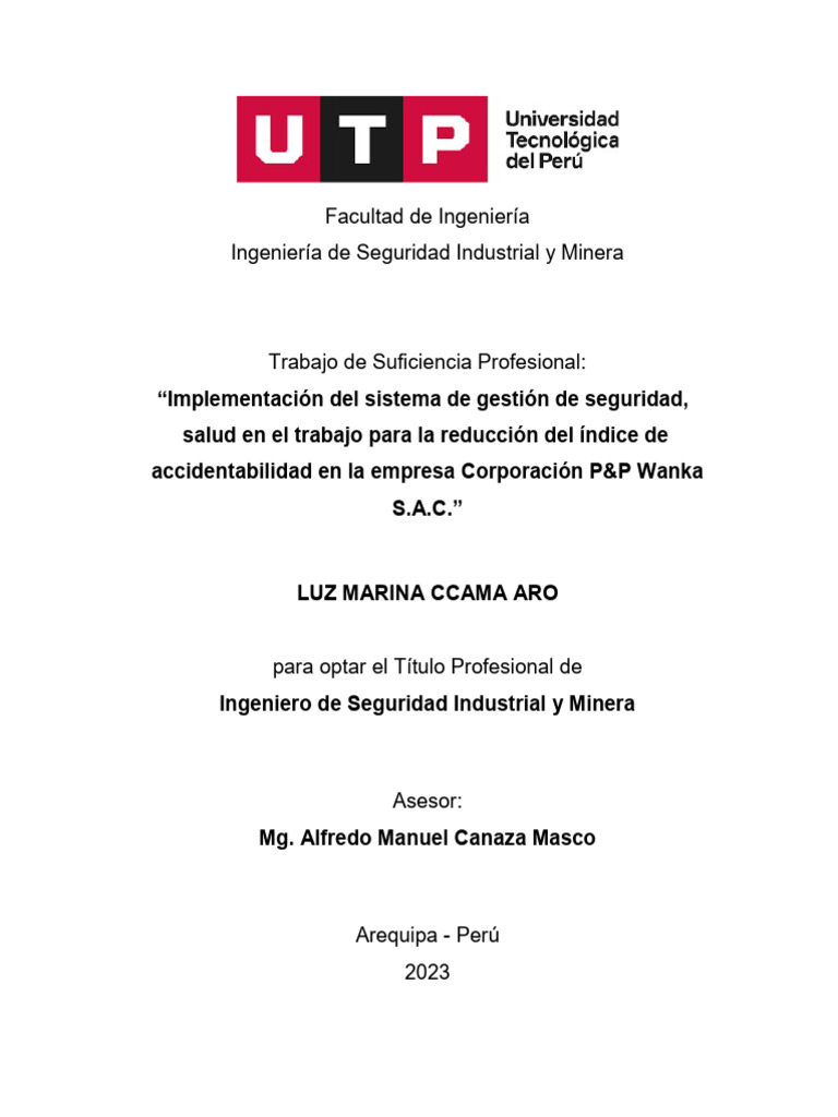 L.ccama Trabajo Suficiencia Profesional Titulacion Titulo Profesional ...
