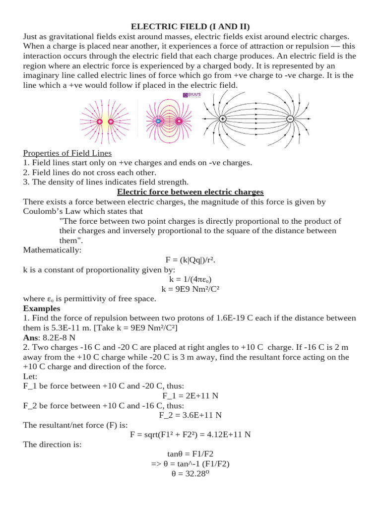 Understanding Electric Fields and Capacitors | PDF | Capacitor ...