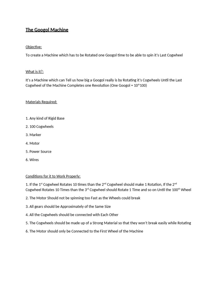 Build a Googol Machine with Cogwheels | PDF