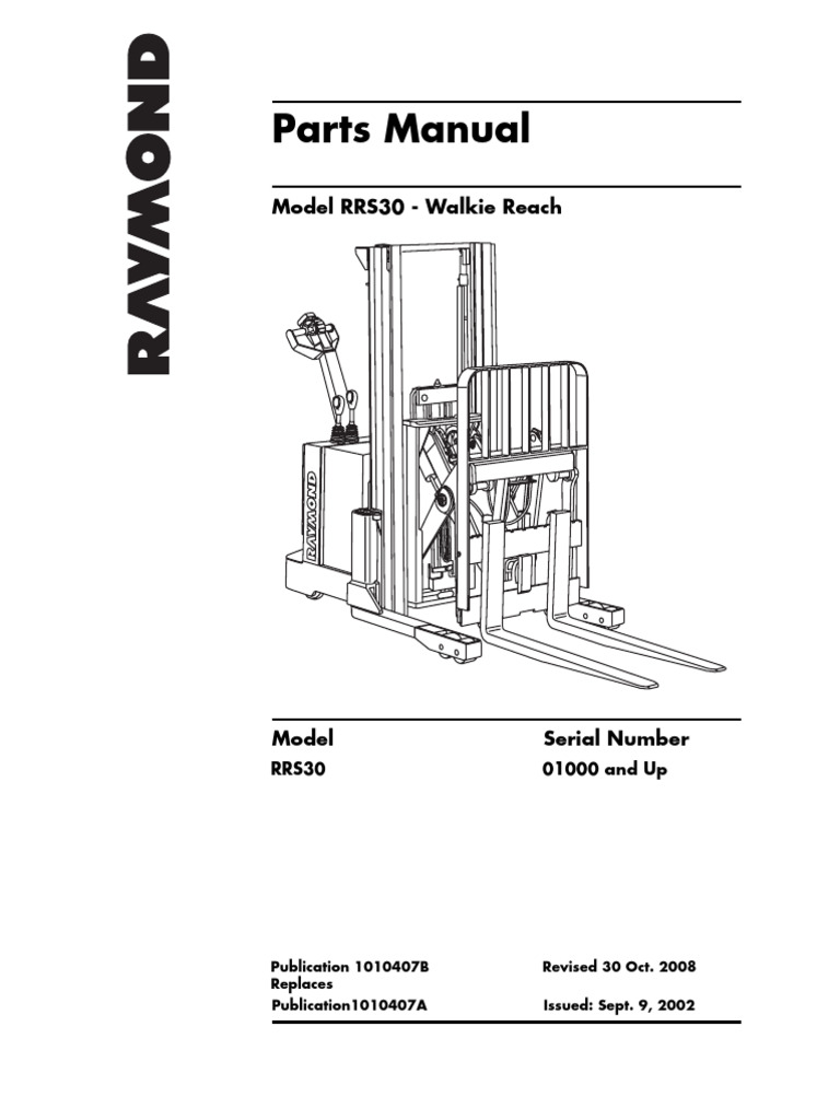 Raymond Rrs30 Parts Manual | PDF | Manufactured Goods | Vehicles
