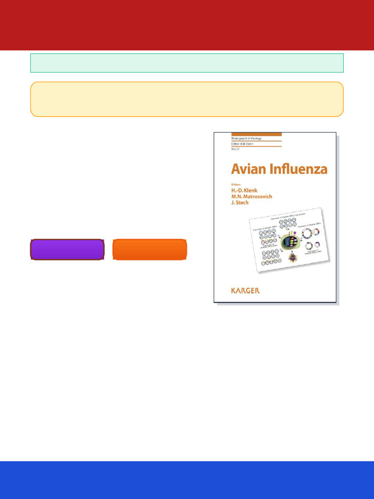 Avian Influenza 1st Edition H. D. Klenk Ebook Quick PDF Access | PDF ...