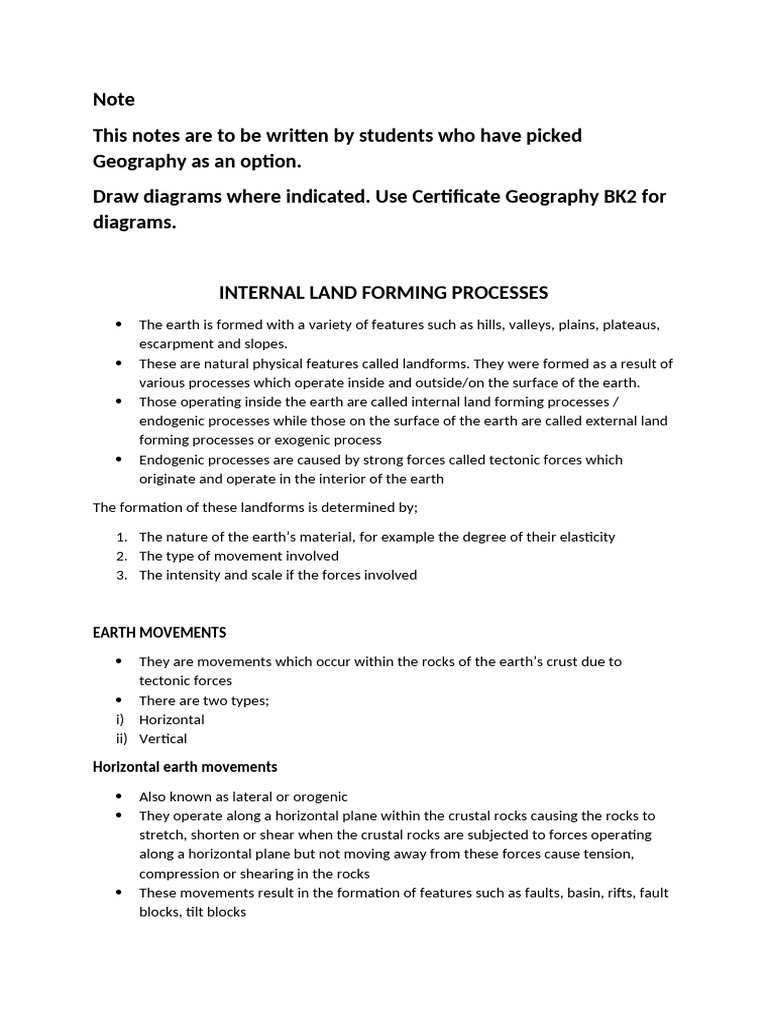 Internal Land Forming Processes Explained | PDF | Plate Tectonics ...
