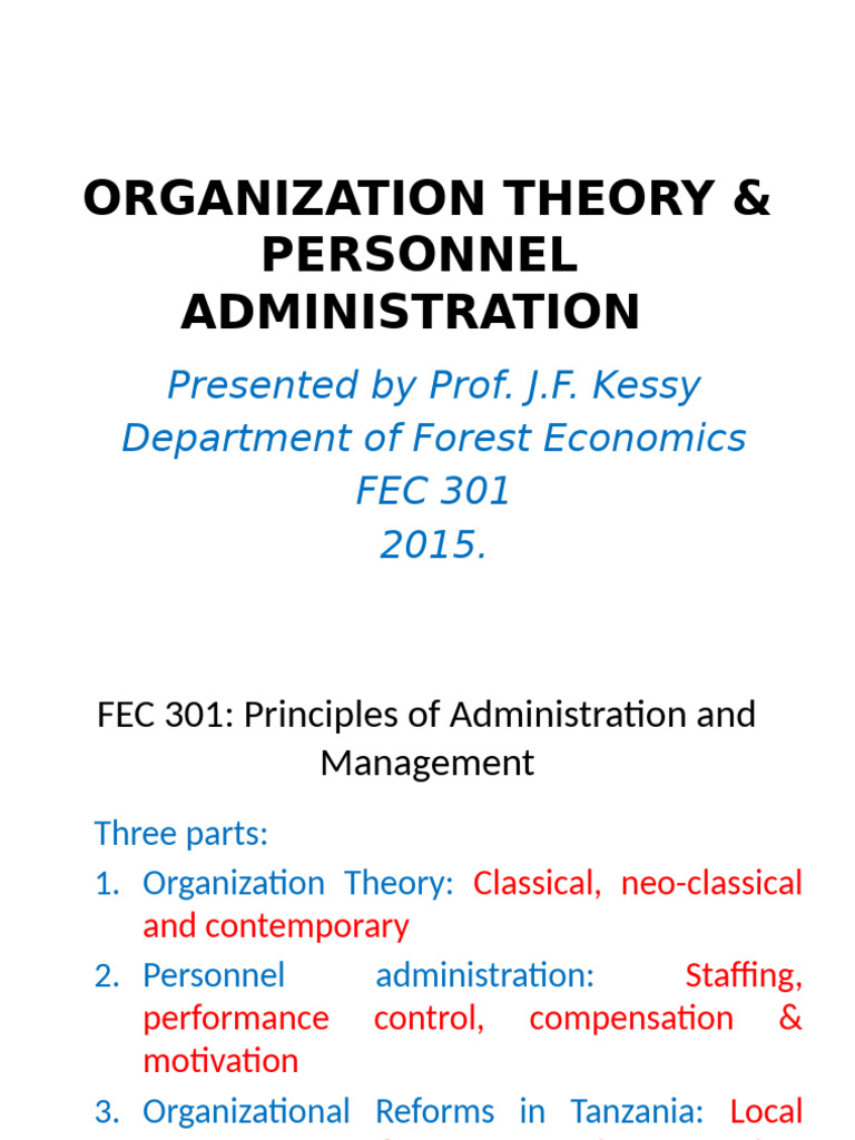 Organization Theory & Personnel Admin | PDF | Bureaucracy | Microeconomics