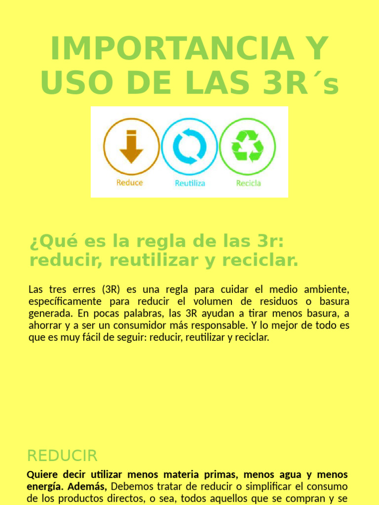 Importancia y Uso de Las 3r | PDF