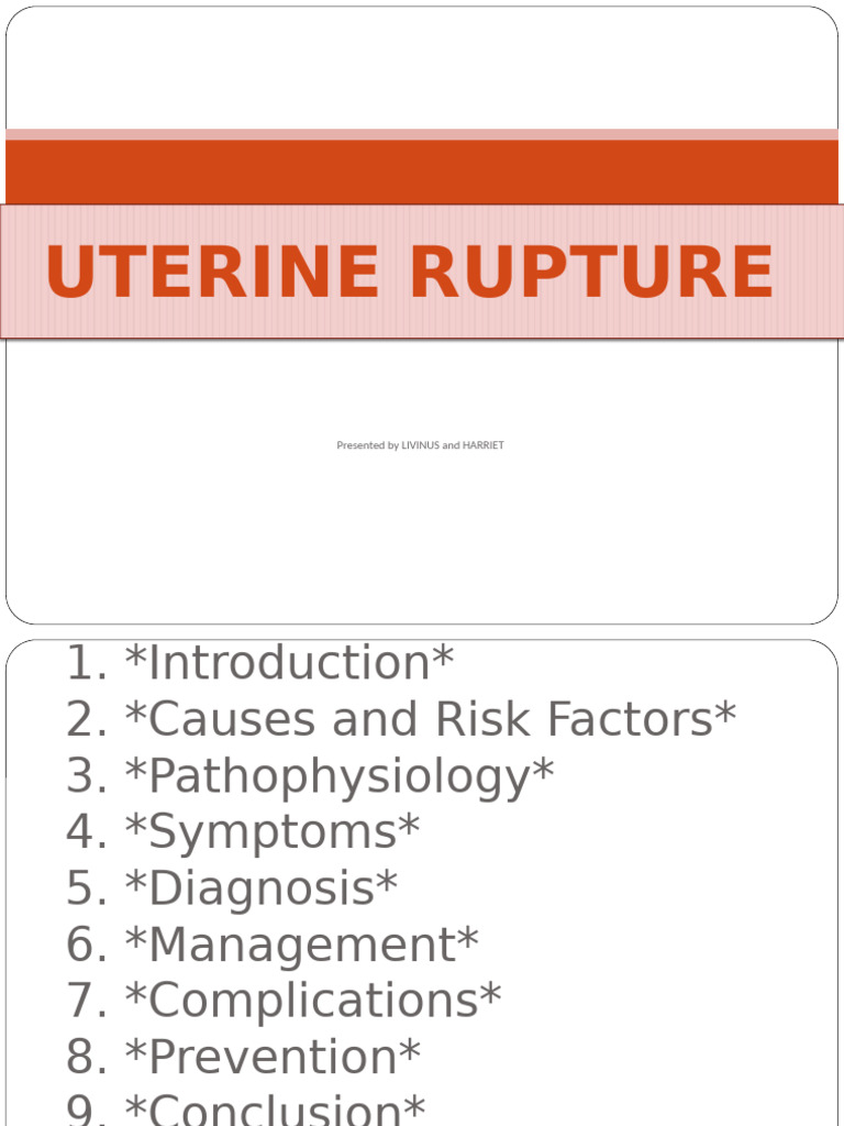 Uterine Rupture 3 | PDF | Childbirth | Uterus
