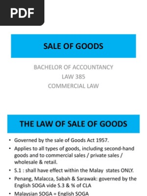 Law 385 Sale Of Goods 2011 Pdf Conversion Law Lien