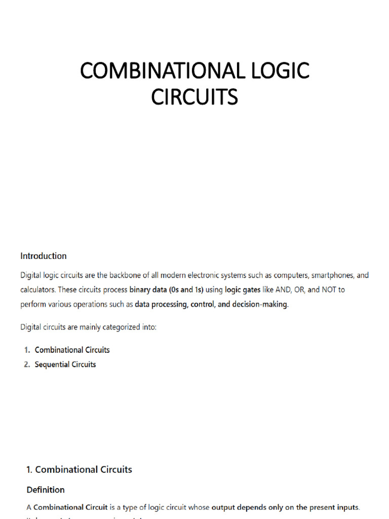 Combinational vs Sequential Logic Circuits | PDF | Electrical Circuits ...