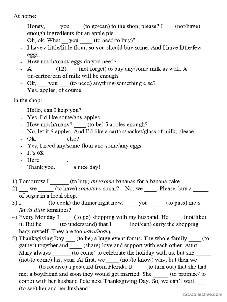 Shopping Dialogue and Grammar Practice | PDF