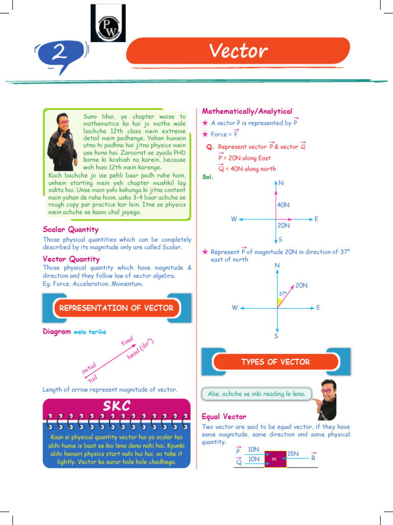 Understanding Scalars and Vectors in Physics | PDF | Euclidean Vector ...
