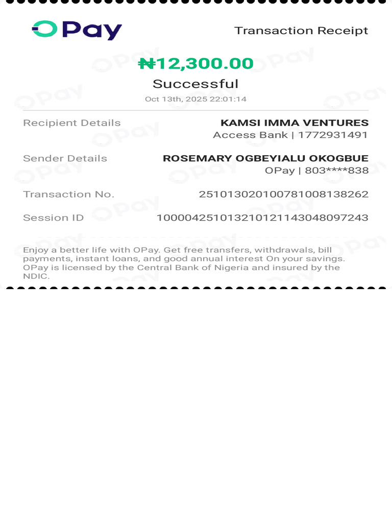 Transaction Receipt-251013020100781008138262 | PDF