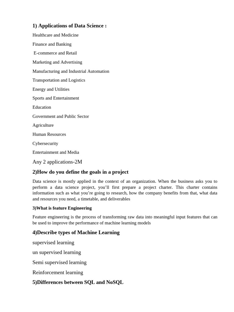 Key Applications of Data Science Explained | PDF | No Sql | Apache Hadoop