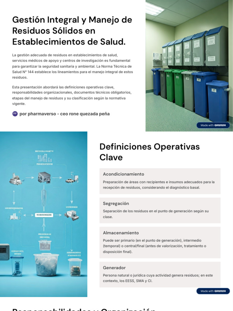 Manejo de Residuos en Salud: Normativa y Proceso | PDF | Residuos ...