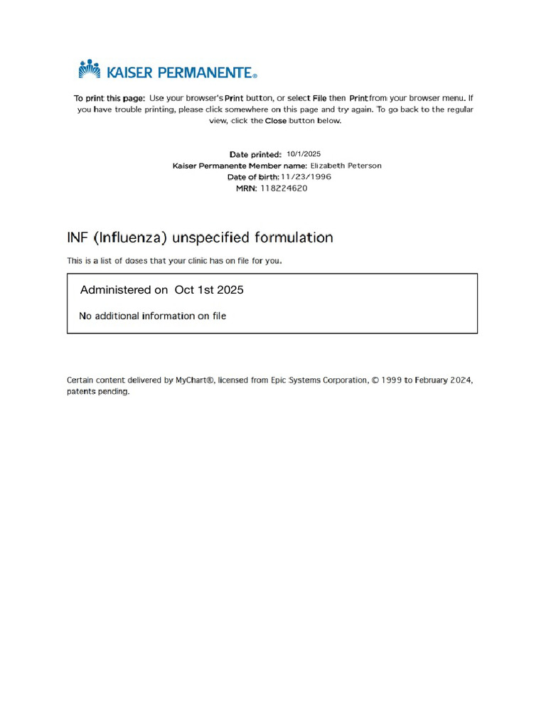 Flu Shot | PDF