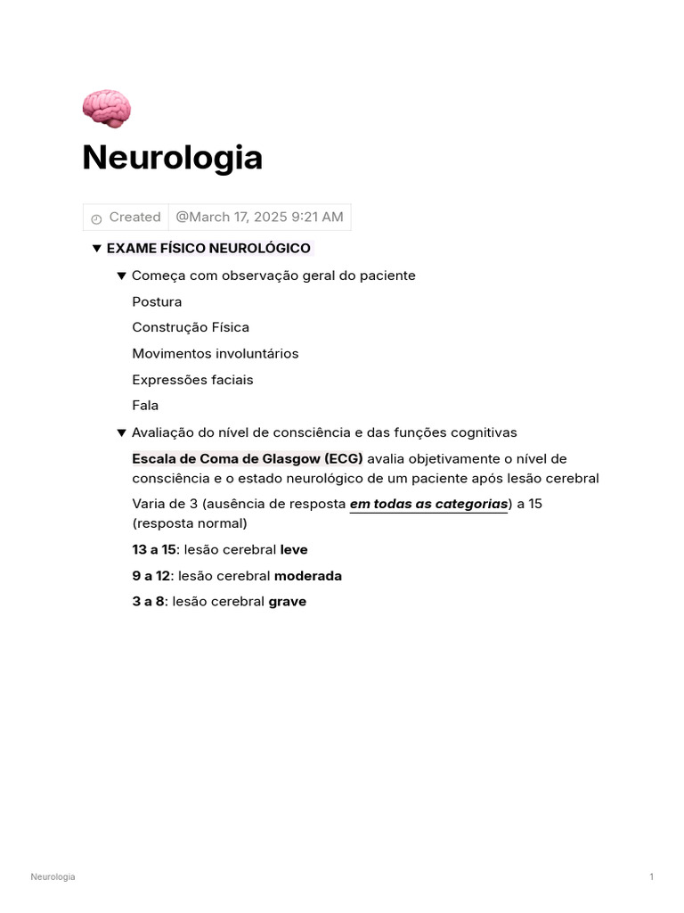 Exame Físico Neurológico: Avaliações e Testes | PDF | Diabetes | Epilepsia