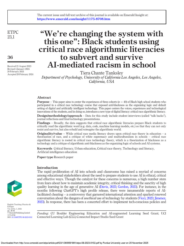 Black Students Combat AI Racism | PDF | Artificial Intelligence ...