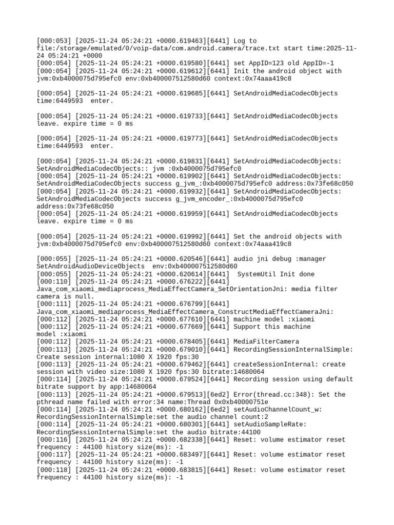 Android Camera Media Processing Log | PDF | Shader | Film And Video ...