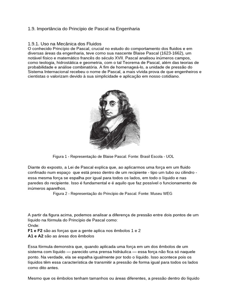 Princípio de Pascal na Engenharia e Indústria | PDF | Pressão | Bomba