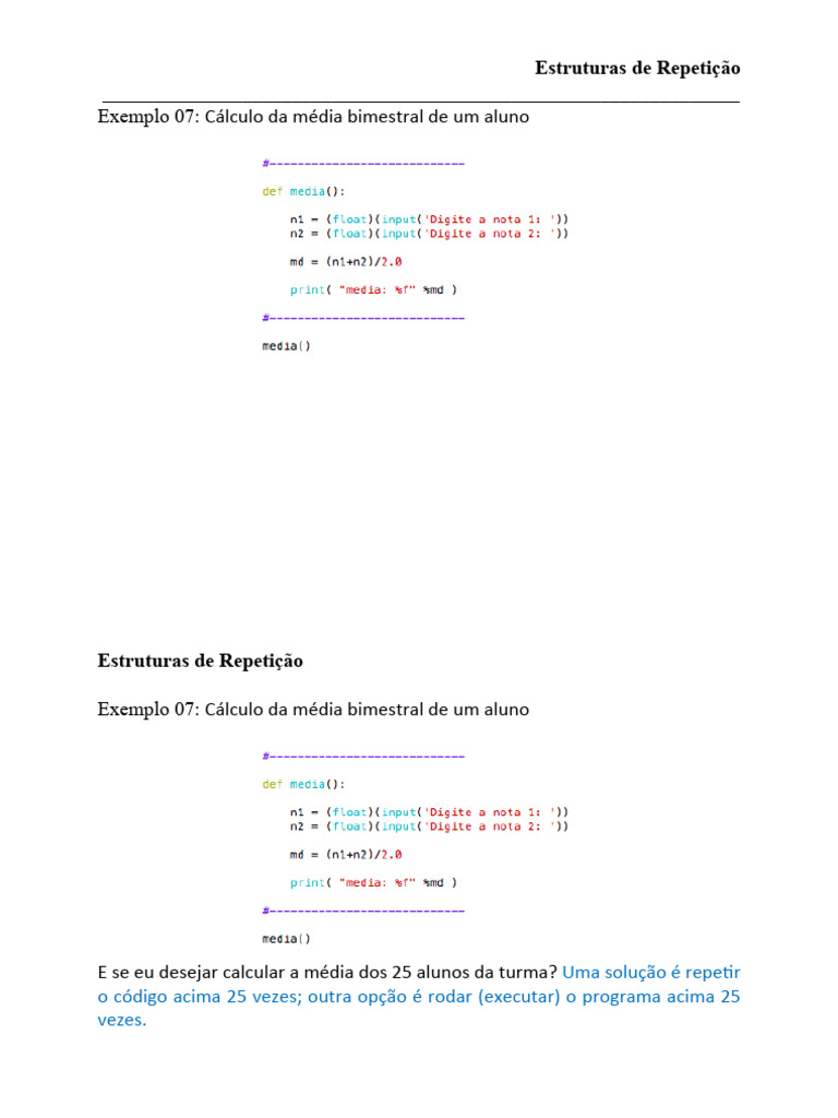 Estruturas de Repetição em Python | PDF | Matemática | Analise matemática
