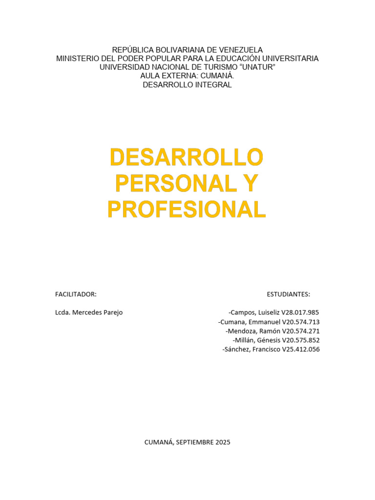 Desarrollo Integral: Personal y Profesional | PDF | Comportamiento ...