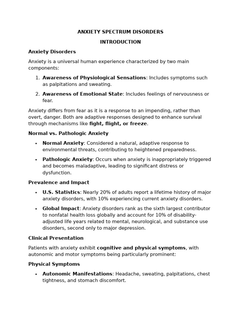 Understanding Anxiety Spectrum Disorders | PDF | Anxiety | Anxiety Disorder