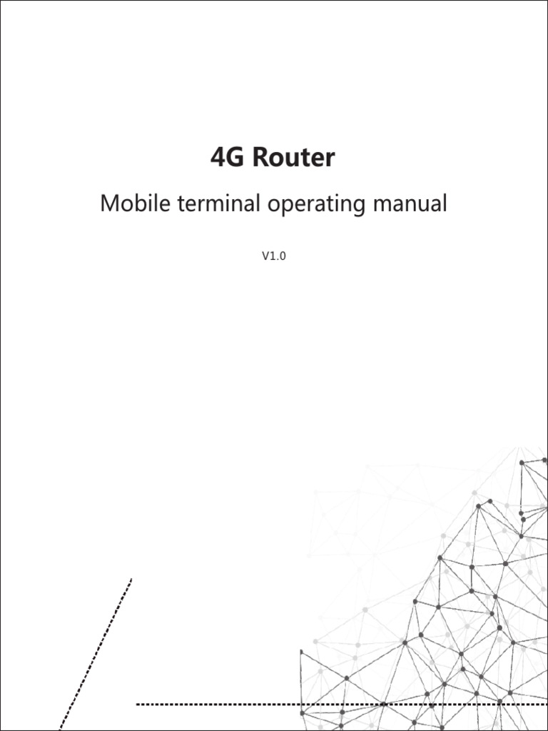 4G Router Mobile Terminal Operating Manual V1.0 | PDF | Wi Fi | Ip Address