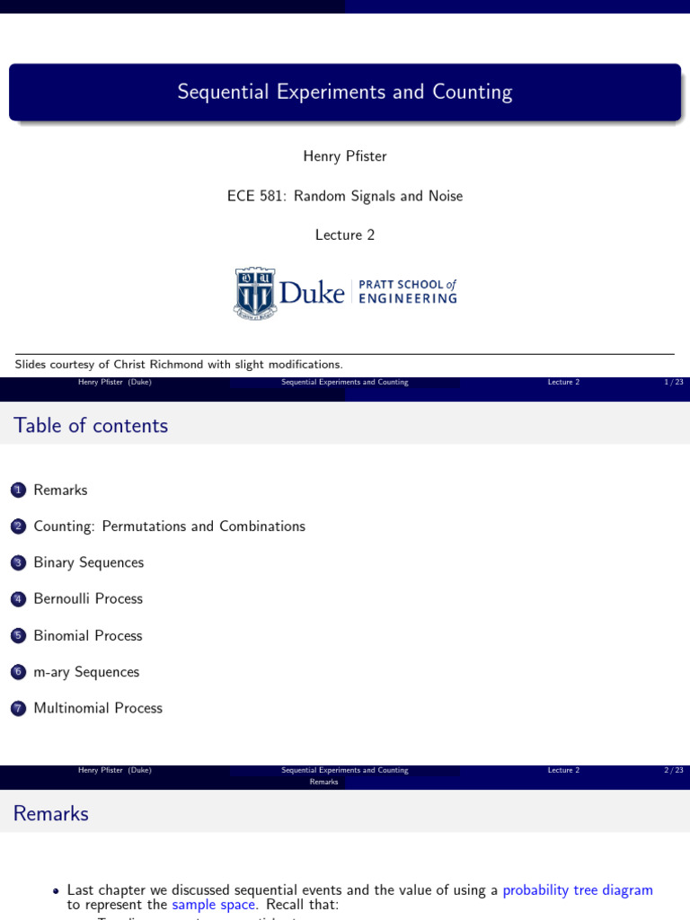 Sequential Experiments and Counting Techniques | PDF | Permutation ...