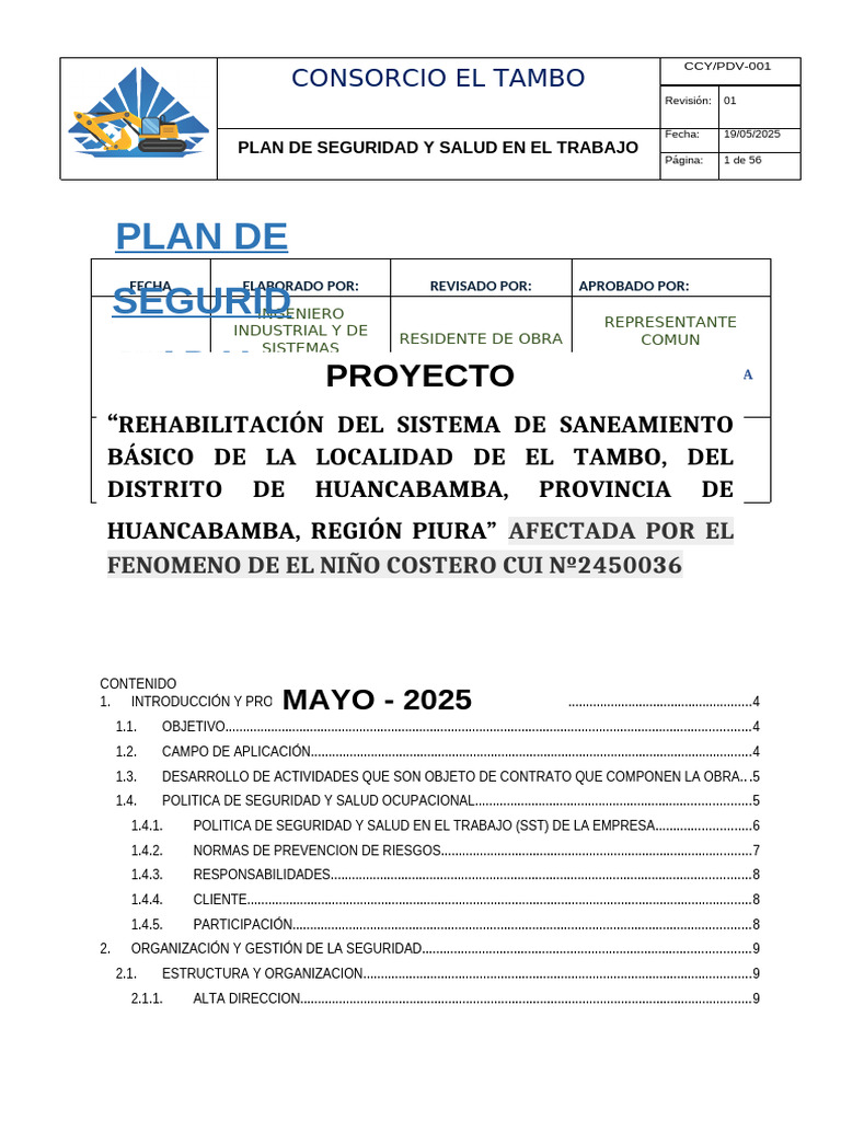Plan de Seguridad y Salud Laboral 2025 | PDF | Seguridad y salud ...