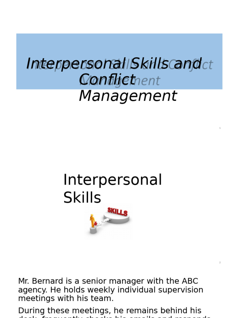 Interpersonal Skills for Conflict Resolution | PDF | Interpersonal ...