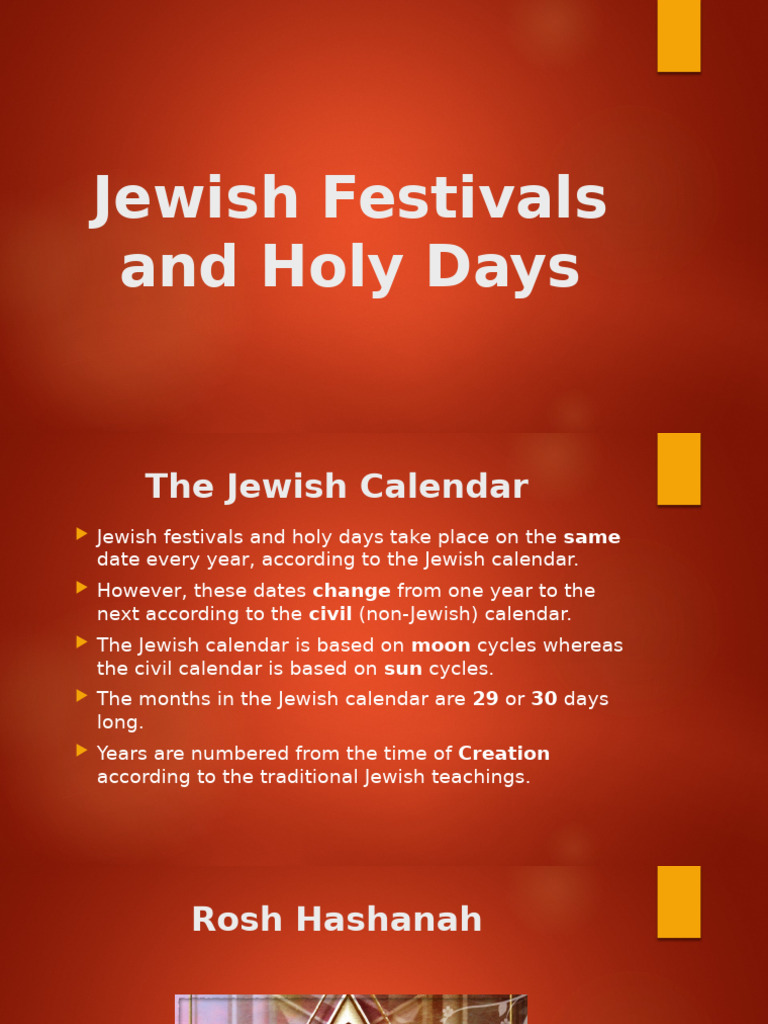 Jewish Festivals and Holy Days Explained | PDF | Rosh Hashanah | Shabbat