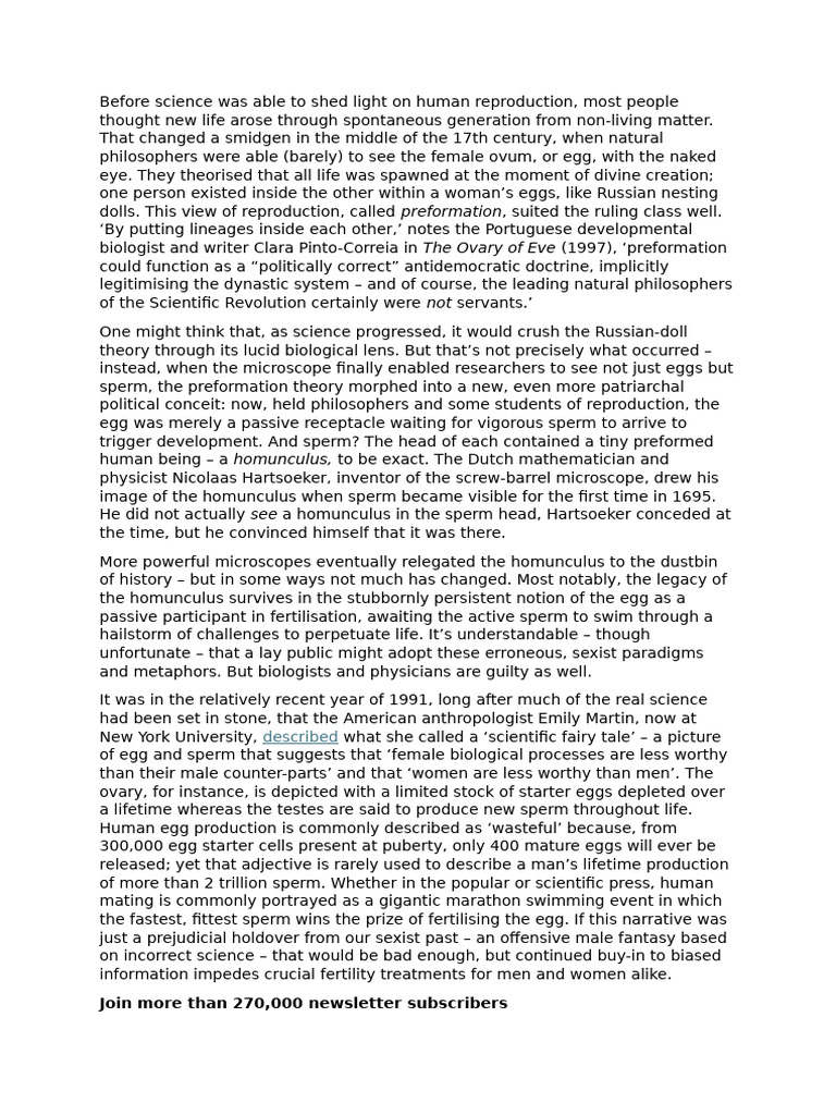 The History and Myths of Human Reproduction | PDF | Fertilisation | In ...