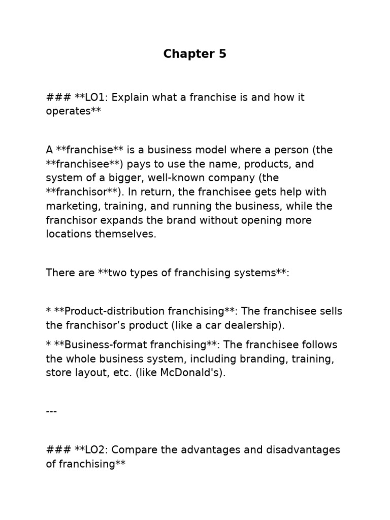 Understanding Franchising Basics and Evaluation | PDF | Franchising | Loans