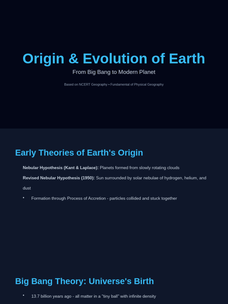 Earth's Origin and Evolution Explained | PDF | Earth | Atmosphere