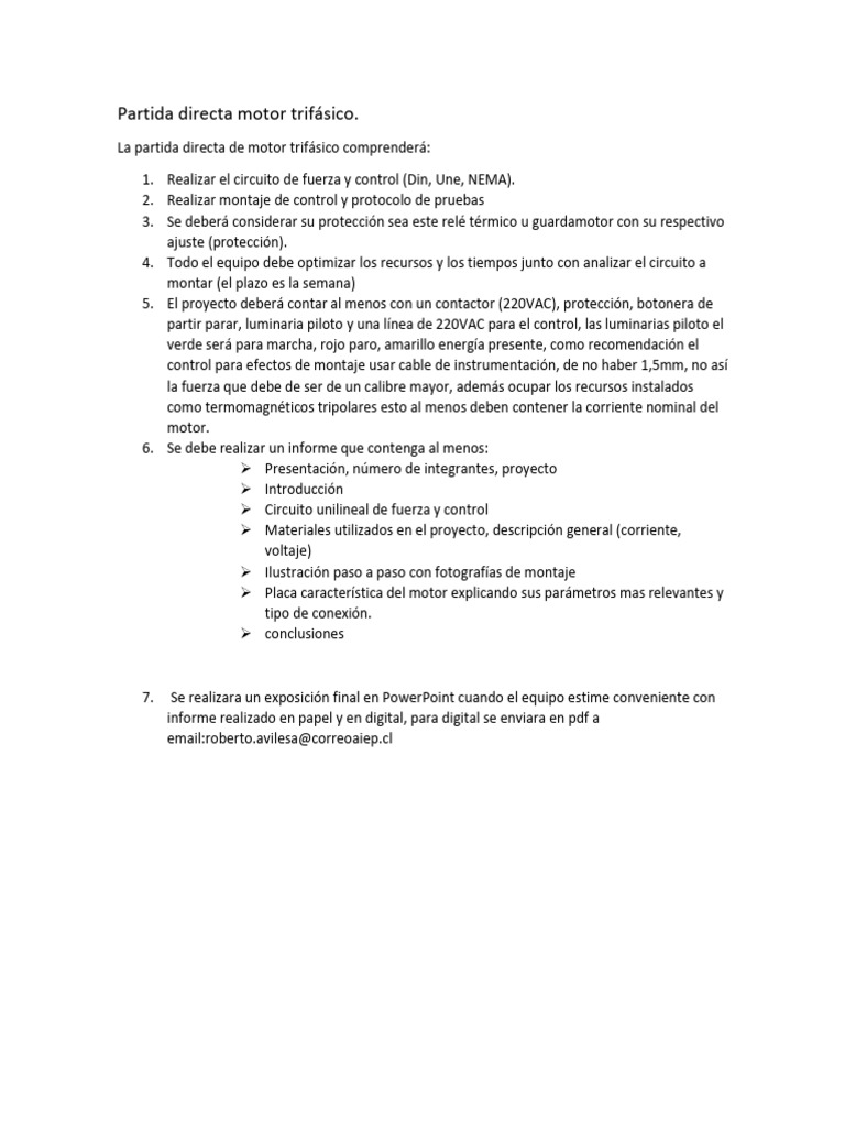 Partida Directa Motor Trifasico | PDF
