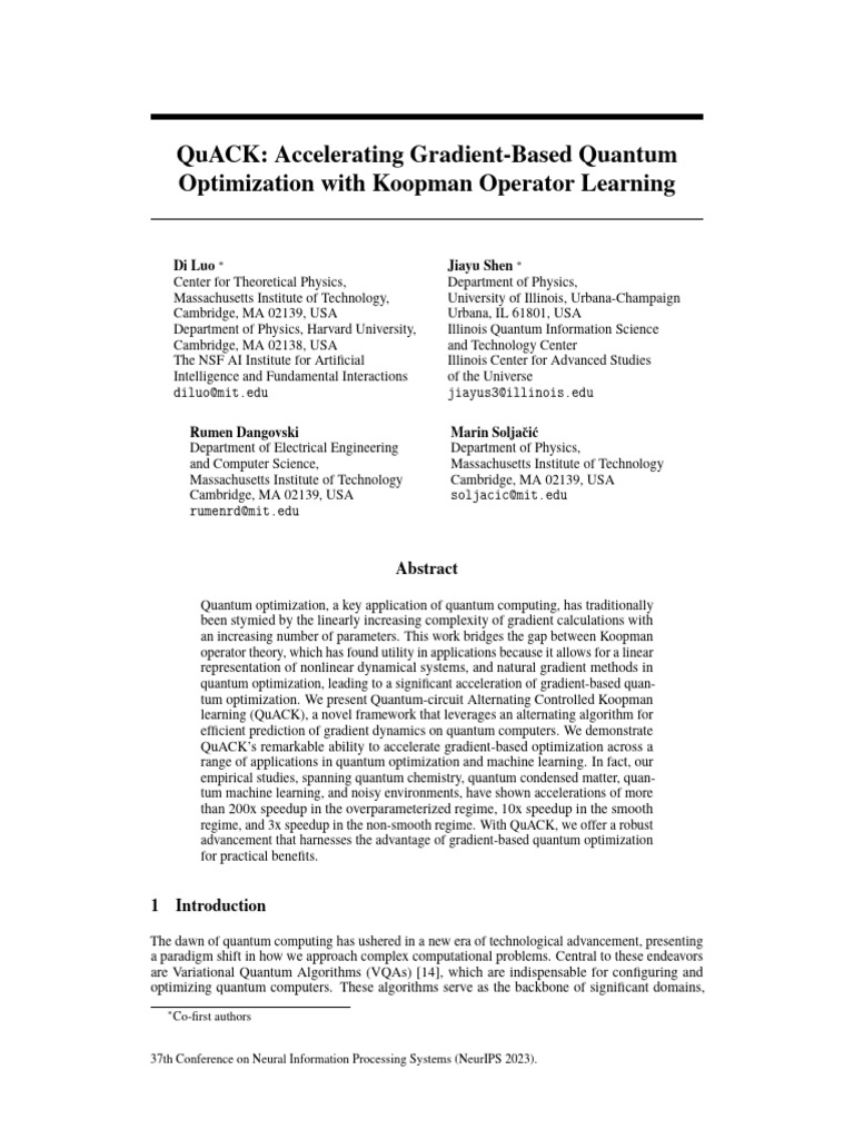 QuACK: Boosting Quantum Optimization | PDF | Mathematical Optimization ...