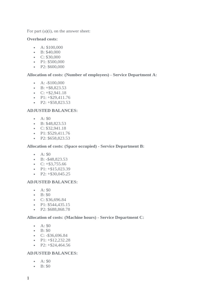 Cost Allocation and Overhead Analysis | PDF | Overtime | Business Economics