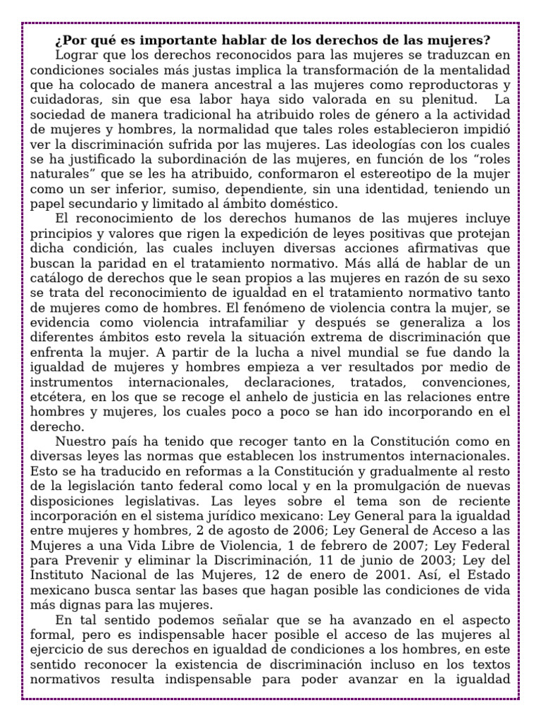 Derechos de las mujeres en México | PDF | Mujer | Estudios de género