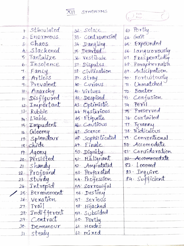 Synonyms and Antonyms Guide | PDF