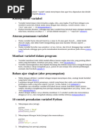 Variabel dalam Pemrograman: Dasar dan Jenis | PDF
